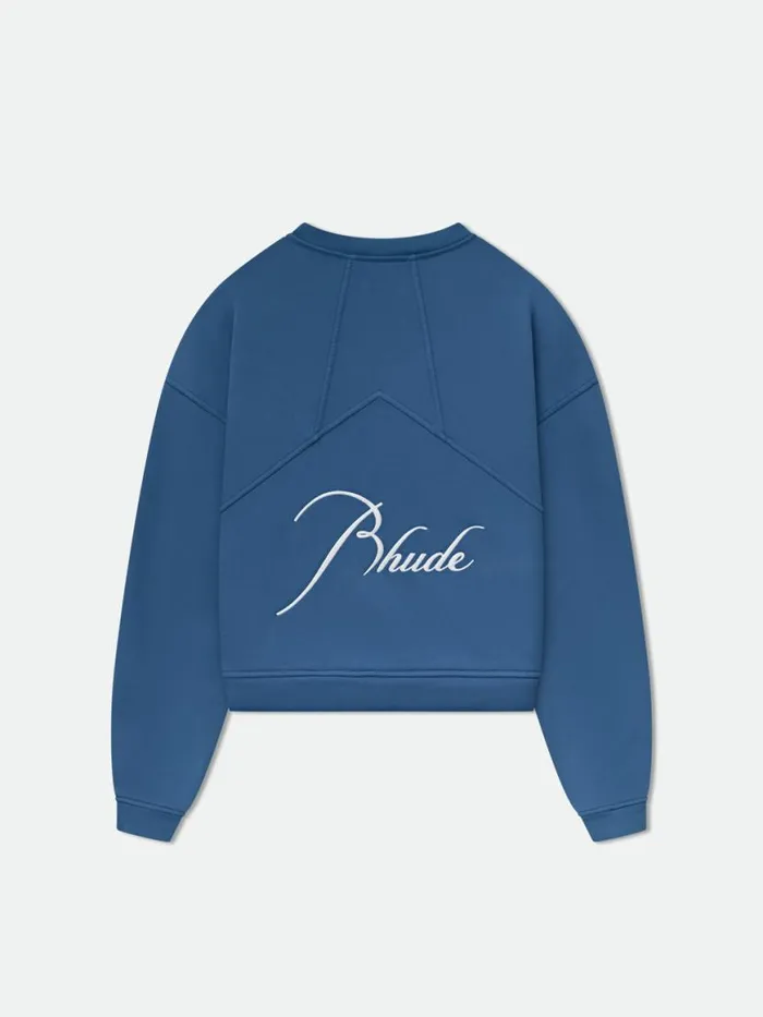 Men Rhude Sweatshirts CLASSIC CREWNECK Vtg Midnight Blue
