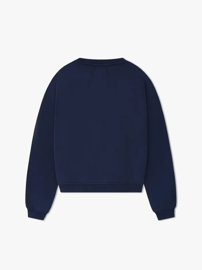 Men Rhude Sweatshirts MONACO CREST CREWNECK Navy