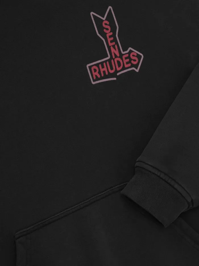 Men Rhude Sweatshirts SEND S HOODIE Vtg Black