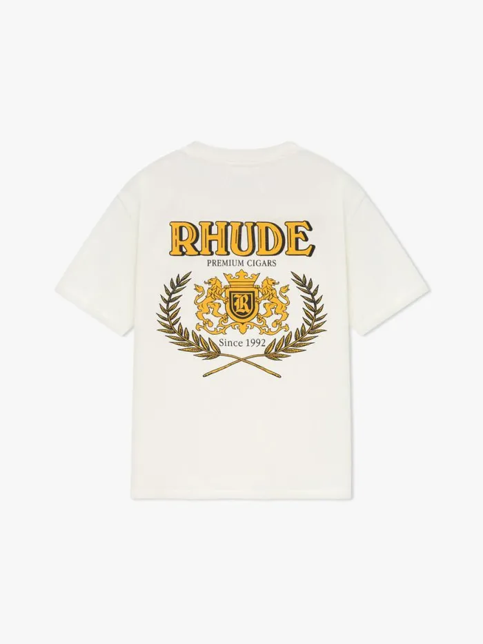 Men Rhude Tees CRESTA CIGAR TEE Vtg White