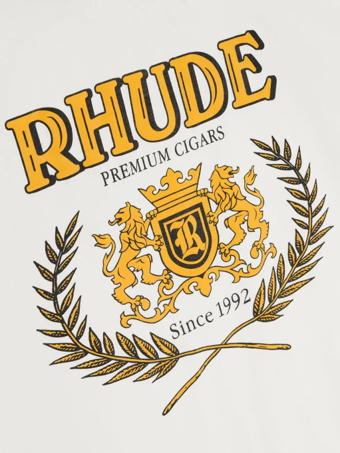 Men Rhude Tees CRESTA CIGAR TEE Vtg White