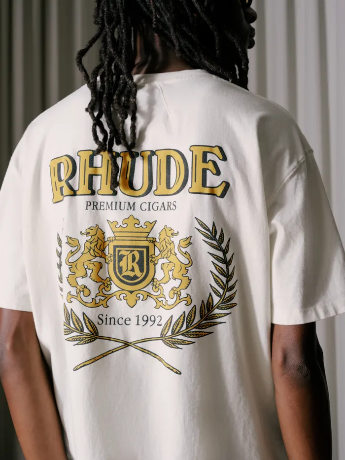 Men Rhude Tees CRESTA CIGAR TEE Vtg White