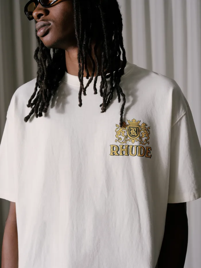 Men Rhude Tees CRESTA CIGAR TEE Vtg White