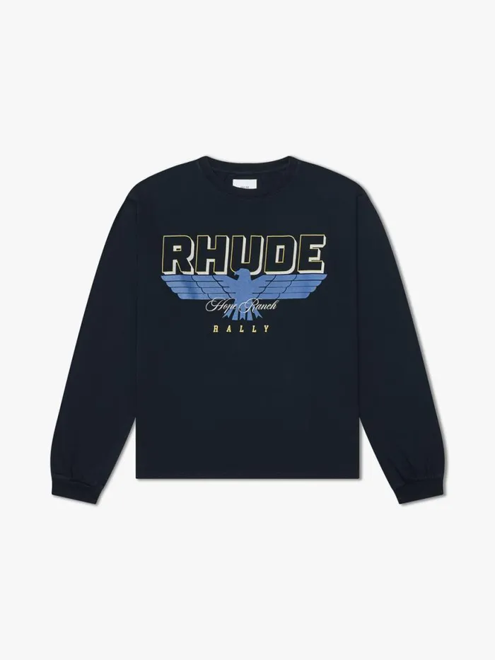 Men Rhude Tees HOPE RANCH LS TEE Vtg Black