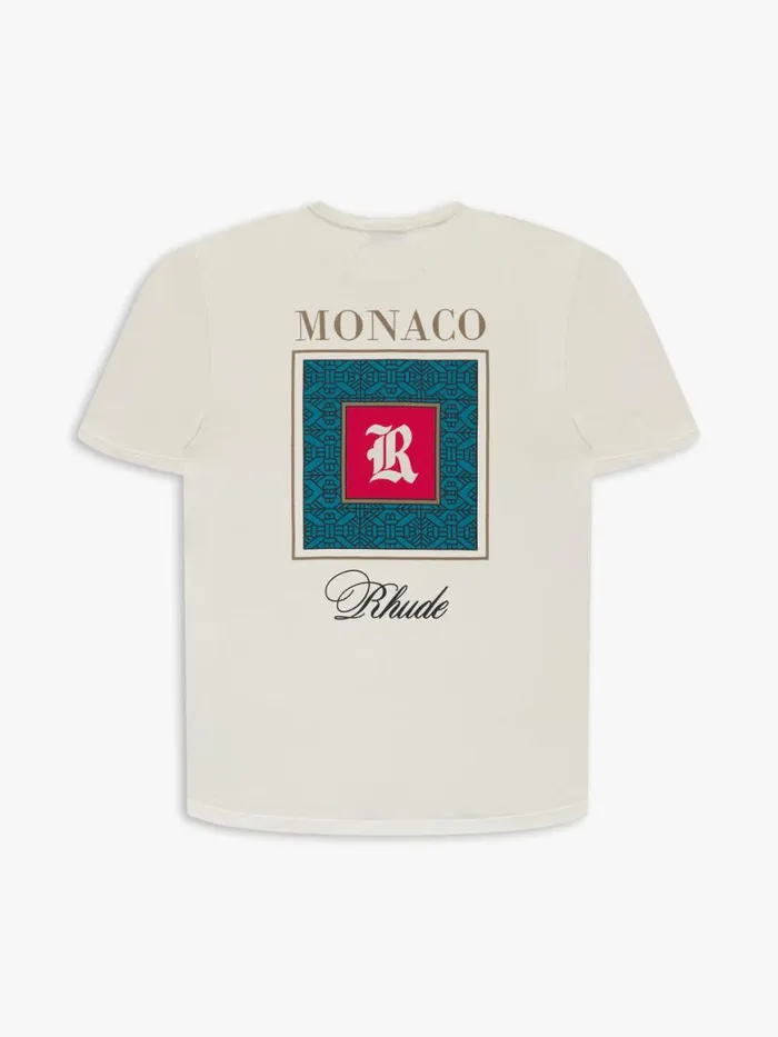 Men Rhude Tees MONACO TEE Vtg White Men Rhude Tees MONACO TEE Vtg White