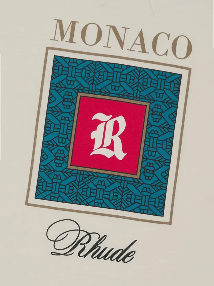 Men Rhude Tees MONACO TEE Vtg White Men Rhude Tees MONACO TEE Vtg White