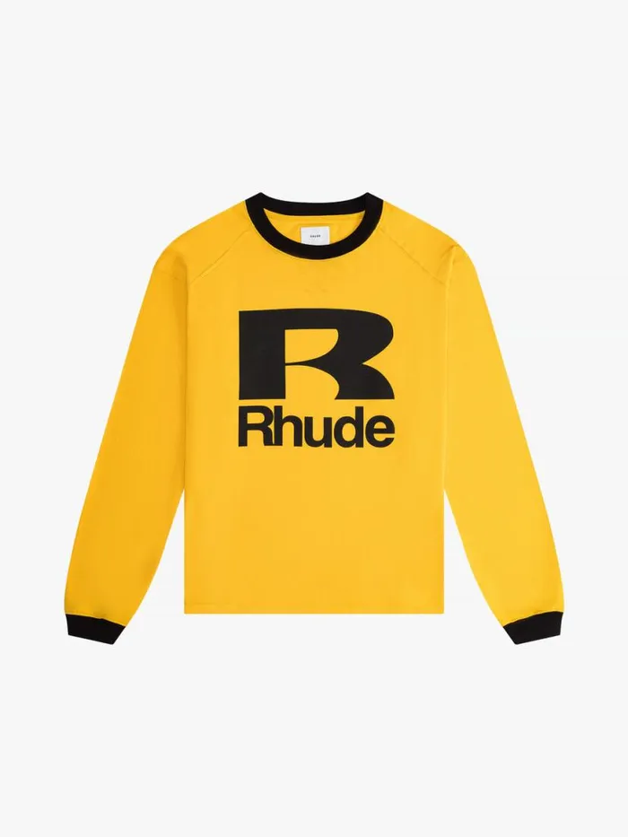 Men Rhude Tees PETROL LS TEE Yellowblack