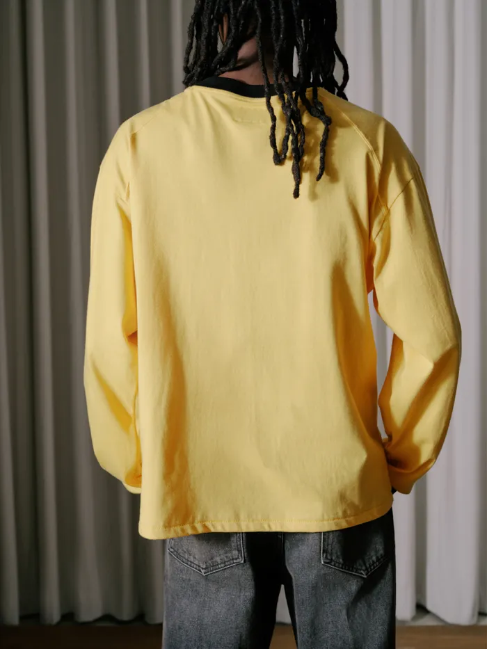 Men Rhude Tees PETROL LS TEE Yellowblack