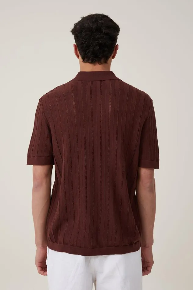 Men Shirts and Polos Cotton On Pablo Short Sleeve Shirt Brown Ladder