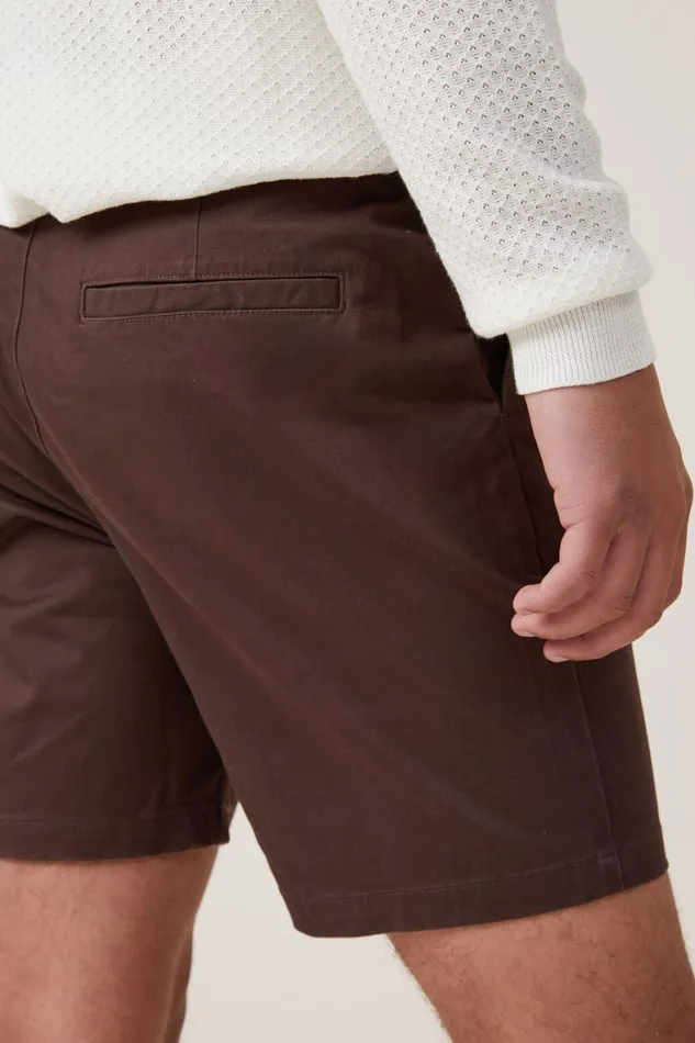 Men Shorts Cotton On Straight Chino Short Chocolate