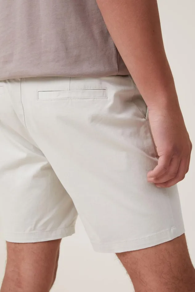Men Shorts Cotton On Straight Chino Short Washed Stone