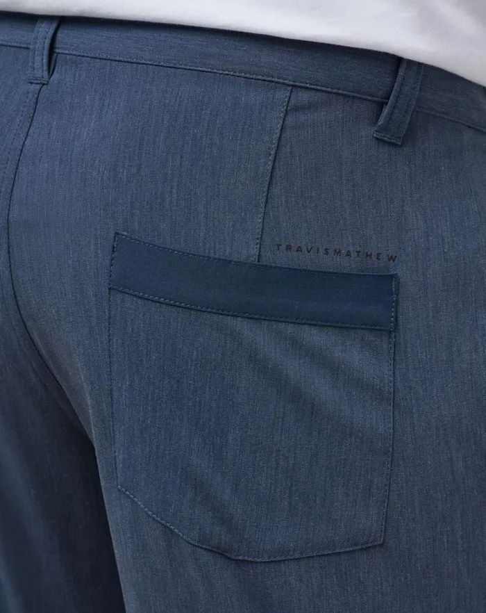 Men Shorts TravisMathew TECH CHINO POCKET SHORT 8IN Heather Total Eclipse
