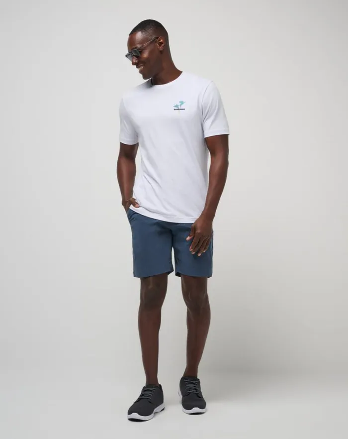 Men Shorts TravisMathew TECH CHINO POCKET SHORT 8IN Heather Total Eclipse
