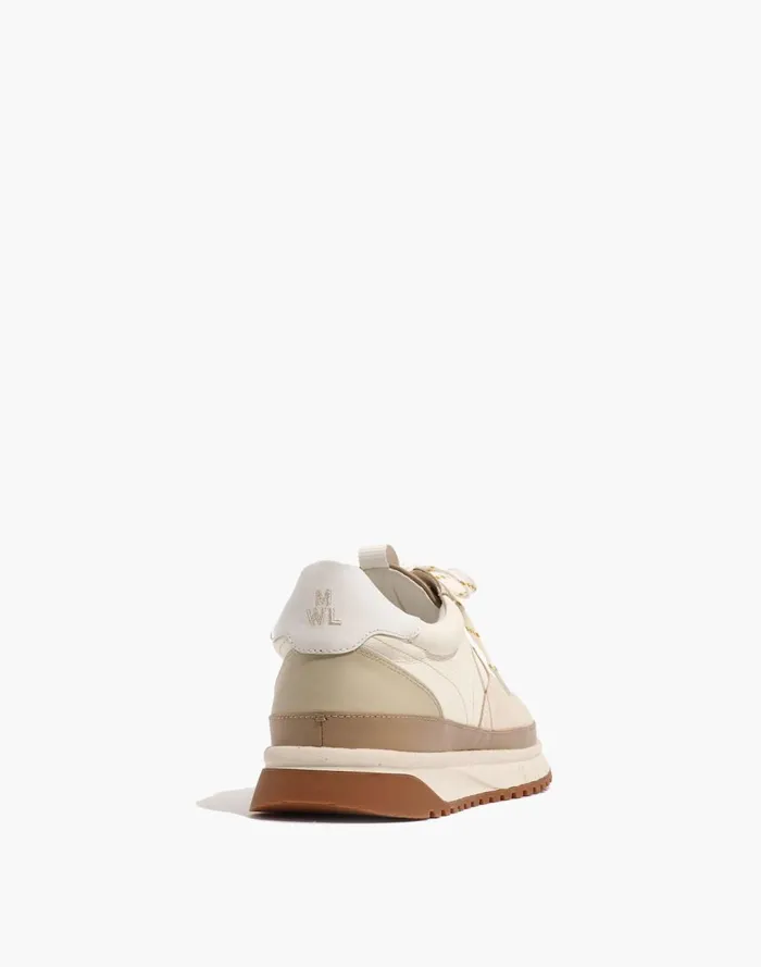 Men Sneakers Madewell Kickoff Trainer Sneakers In Neutral Colorblock Leather Antique Cream Multi