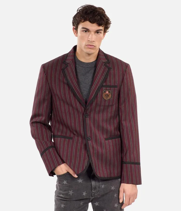 Men Striped Woolblend Jacket THE KOOPLES Blazers and Suits