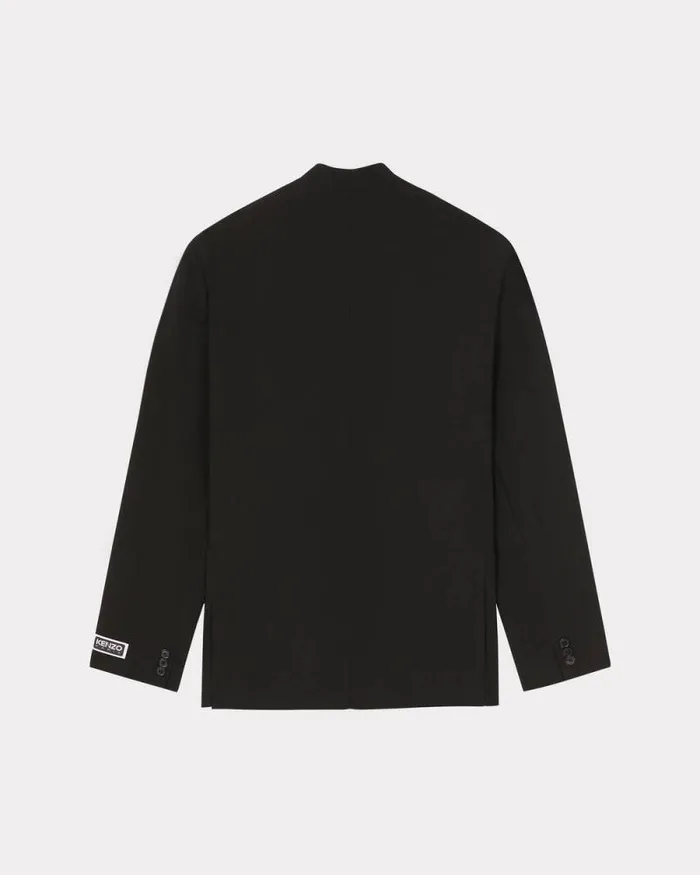Men Suit Kimono Jacket In Virgin Wool Black Kenzo Jackets And Coats