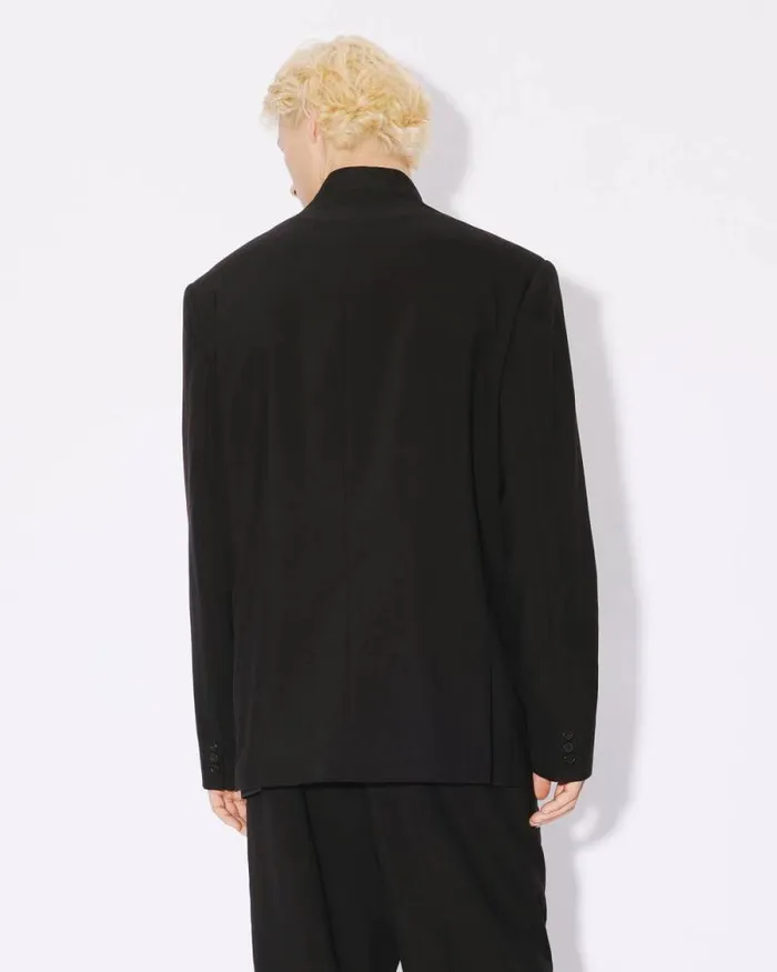 Men Suit Kimono Jacket In Virgin Wool Black Kenzo Jackets And Coats