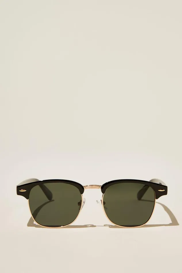 Men Sunglasses Cotton On Leopold Polarized Sunglasses Black Glossgoldgreen