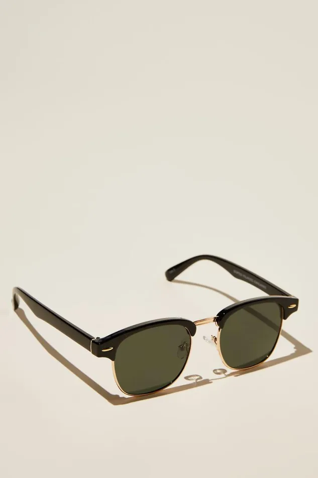 Men Sunglasses Cotton On Leopold Polarized Sunglasses Black Glossgoldgreen