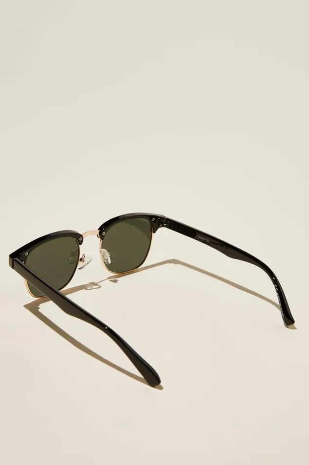 Men Sunglasses Cotton On Leopold Polarized Sunglasses Black Glossgoldgreen