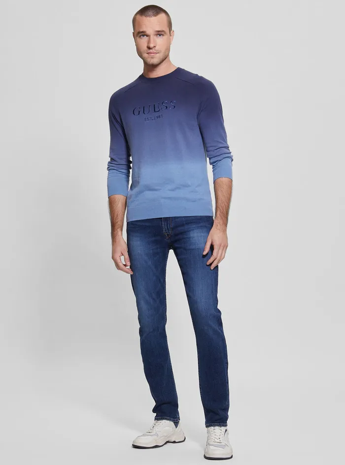 Men Sweaters and Knits GUESS Blue Pace Deep Dye Jumper