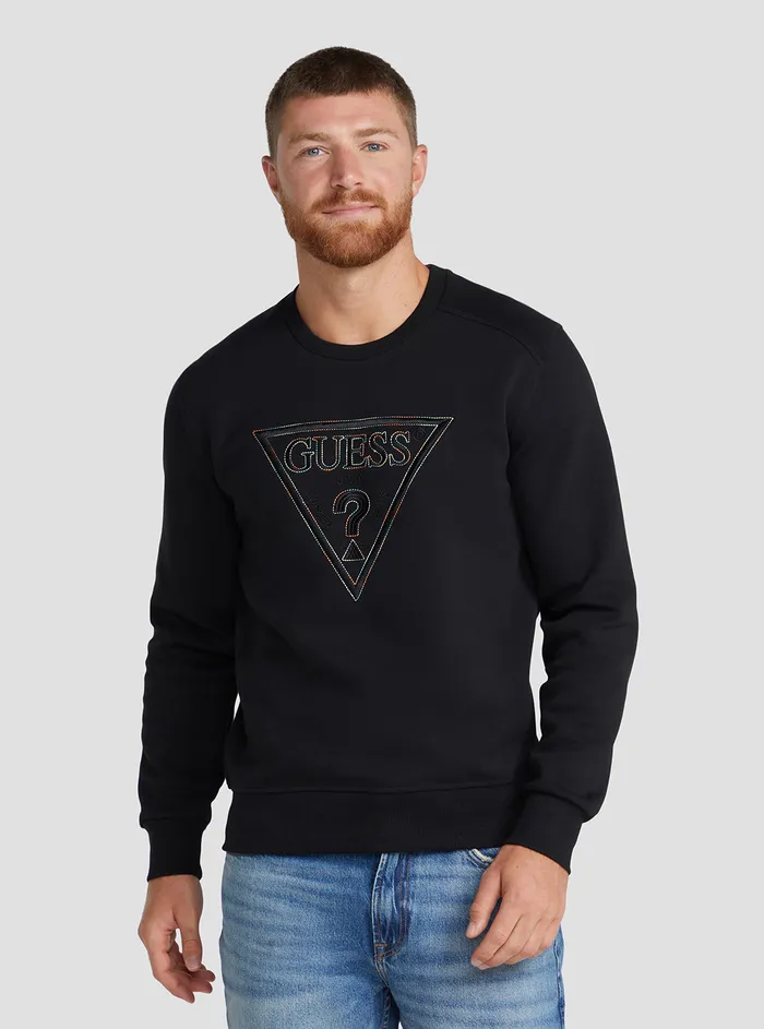 Men Sweaters and Knits GUESS Eco Black Vil Logo Jumper