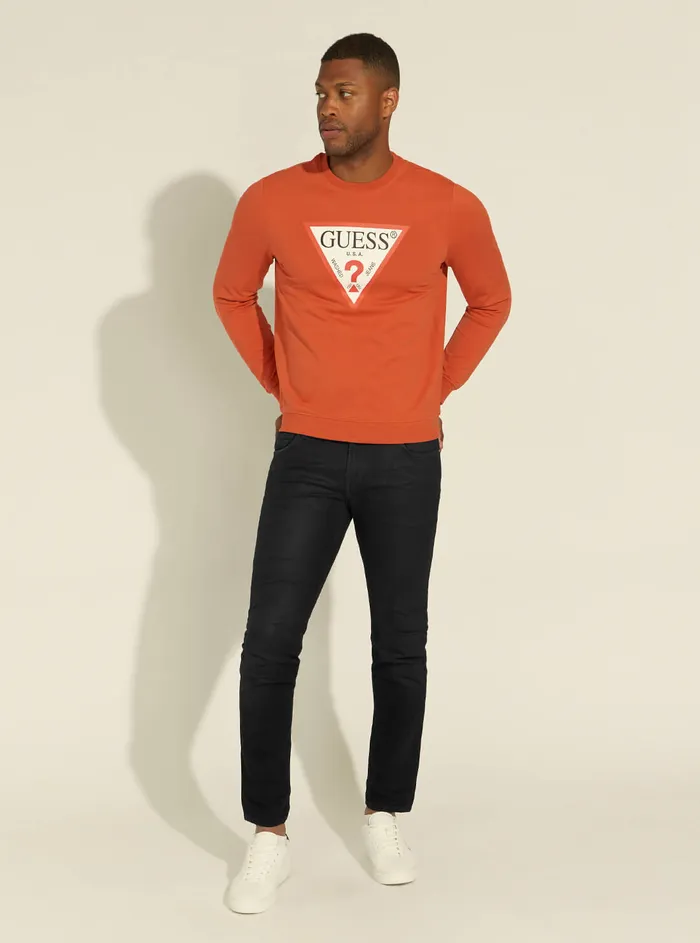 Men Sweaters and Knits GUESS Orange Audley Fleece Jumper