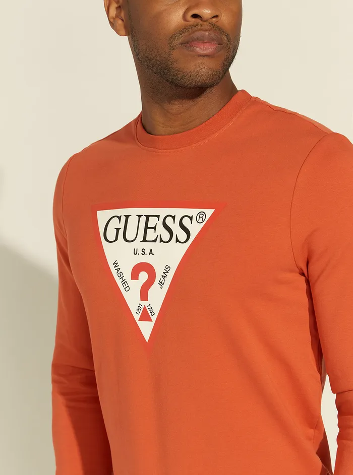 Men Sweaters and Knits GUESS Orange Audley Fleece Jumper