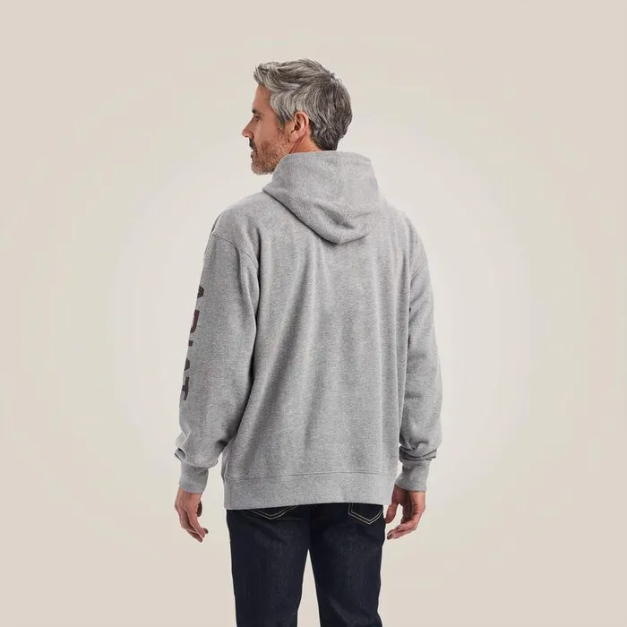 Men Sweatshirts and Hoodies Ariat Ariat Logo Hoodie Heather Grey