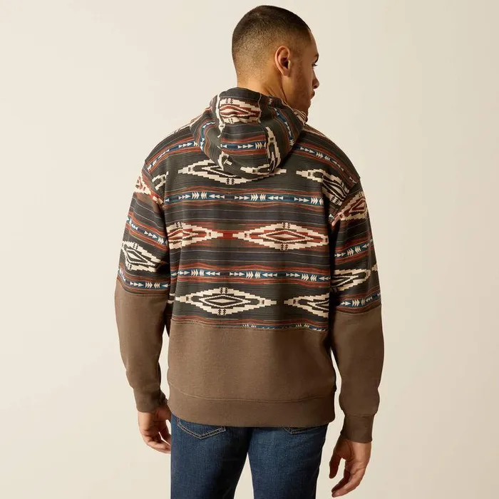 Men Sweatshirts and Hoodies Ariat Color Block Hoodie Brindle Men Sweatshirts and Hoodies Ariat Color Block Hoodie Brindle