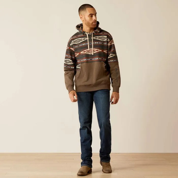 Men Sweatshirts and Hoodies Ariat Color Block Hoodie Brindle Men Sweatshirts and Hoodies Ariat Color Block Hoodie Brindle