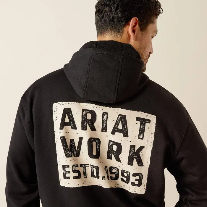 Men Sweatshirts and Hoodies Ariat Rebar Workman Brickyard Hoodie Black