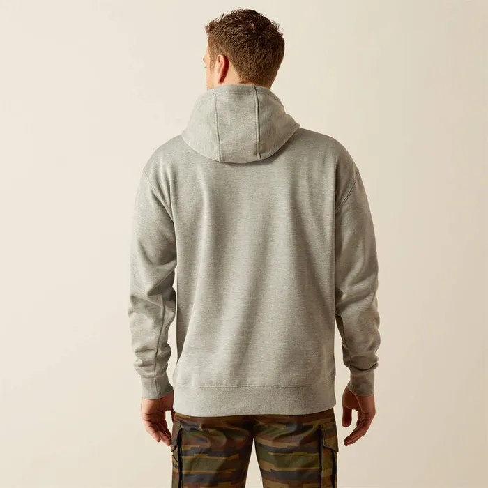 Men Sweatshirts and Hoodies Ariat Rebar Workman Drive Hoodie Heather Grey