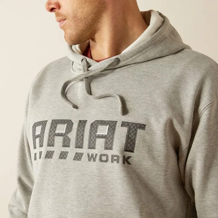 Men Sweatshirts and Hoodies Ariat Rebar Workman Drive Hoodie Heather Grey