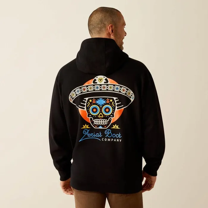 Men Sweatshirts and Hoodies Ariat Sugar Skull Hoodie Black
