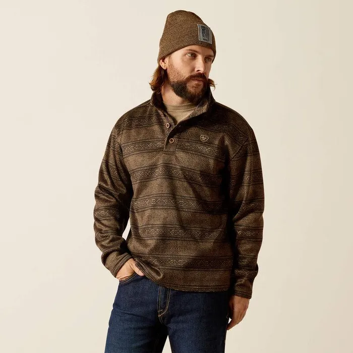 Men Sweatshirts and Hoodies Ariat Wesley Sweater Brown Southwest Serape