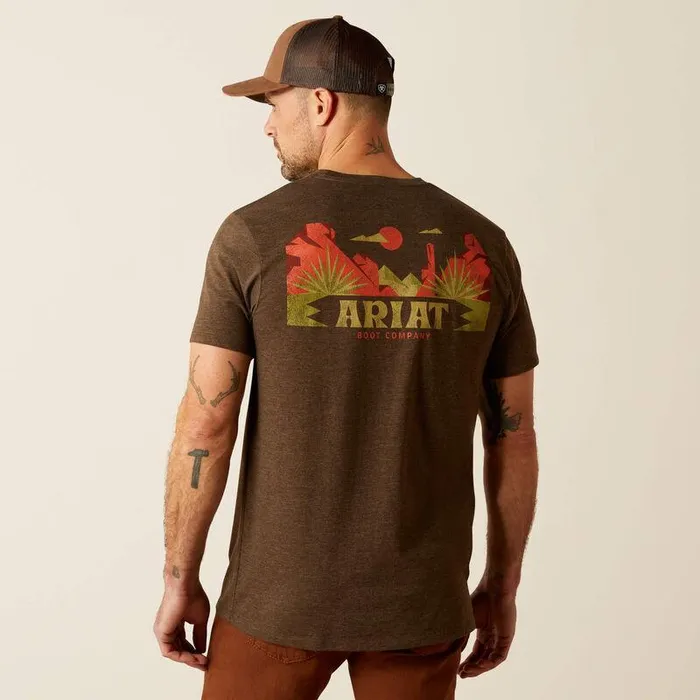 Men TShirts and Polos Ariat Ariat Modern Mesa TShirt Brown Heather