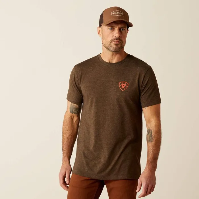 Men TShirts and Polos Ariat Ariat Modern Mesa TShirt Brown Heather Men TShirts and Polos Ariat Ariat Modern Mesa TShirt Brown Heather