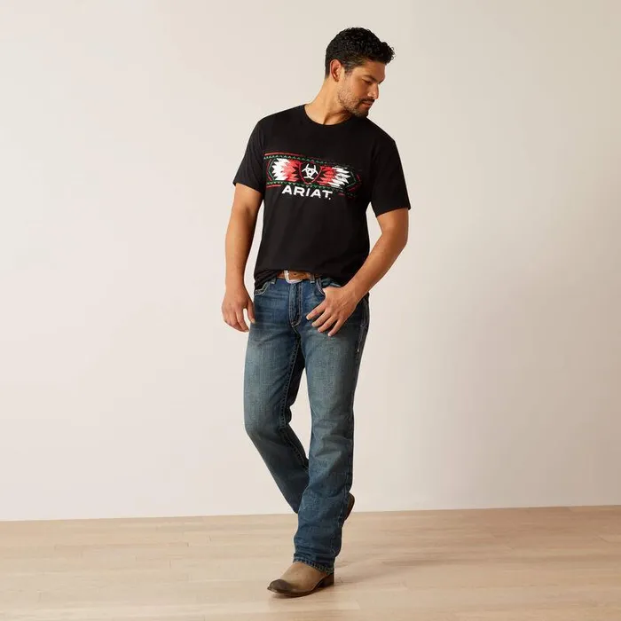 Men TShirts and Polos Ariat Ariat SW Mexico TShirt Black Men TShirts and Polos Ariat Ariat SW Mexico TShirt Black