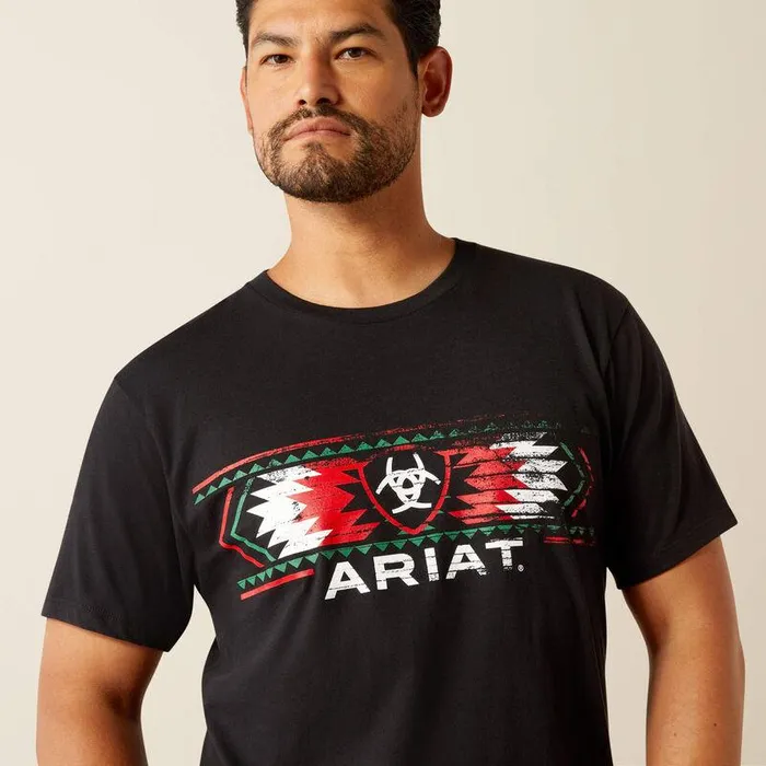 Men TShirts and Polos Ariat Ariat SW Mexico TShirt Black Men TShirts and Polos Ariat Ariat SW Mexico TShirt Black