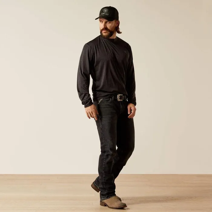 Men TShirts and Polos Ariat Charger Logo TShirt Black Heatherblack