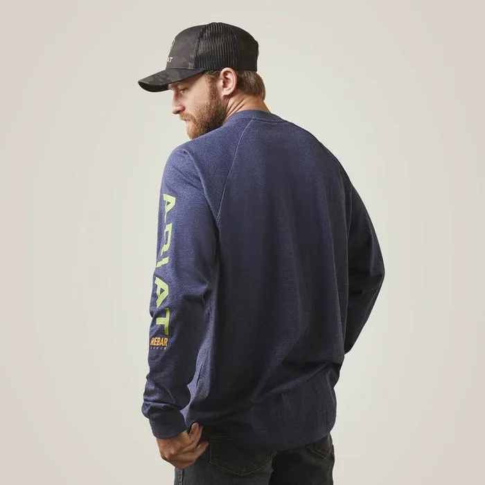 Men TShirts and Polos Ariat Rebar Cotton Strong Graphic TShirt Navy Heather