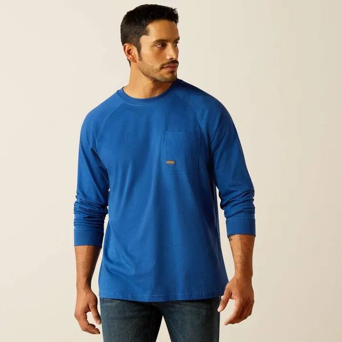 Men TShirts and Polos Ariat Rebar Cotton Strong Roughneck TShirt Glacier Blue Men TShirts and Polos Ariat Rebar Cotton Strong Roughneck TShirt Glacier Blue