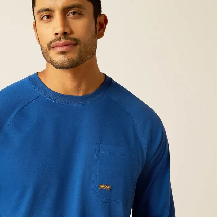 Men TShirts and Polos Ariat Rebar Cotton Strong Roughneck TShirt Glacier Blue Men TShirts and Polos Ariat Rebar Cotton Strong Roughneck TShirt Glacier Blue