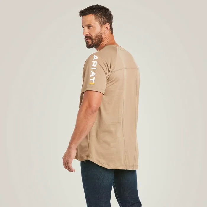 Men TShirts and Polos Ariat Rebar Heat Fighter TShirt Khaki