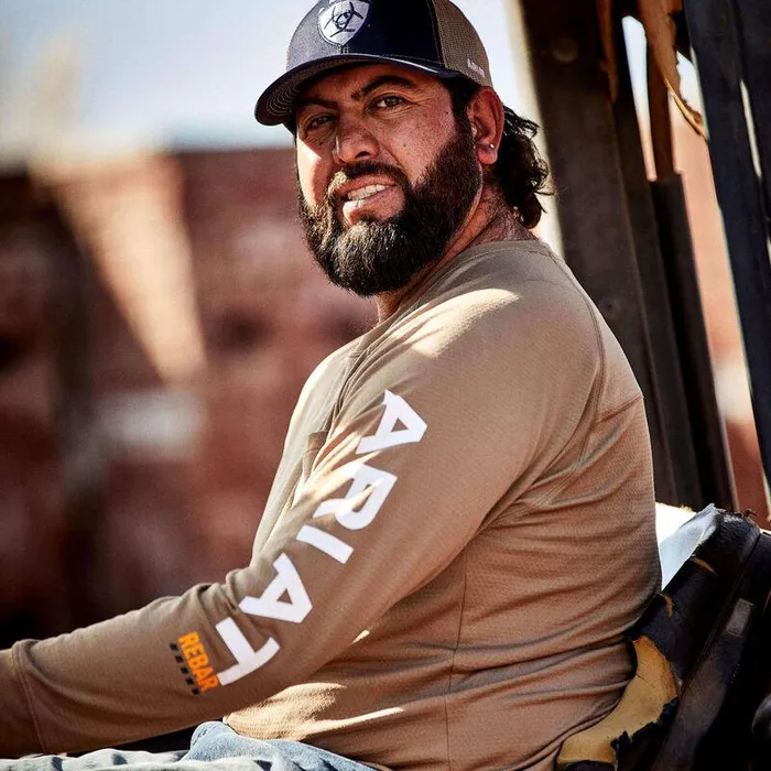 Men TShirts and Polos Ariat Rebar Heat Fighter TShirt Khaki