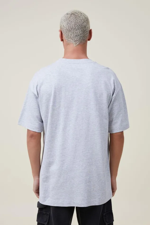Men Tees and Tanks Cotton On Box Fit Plain TShirt Light Grey Marle