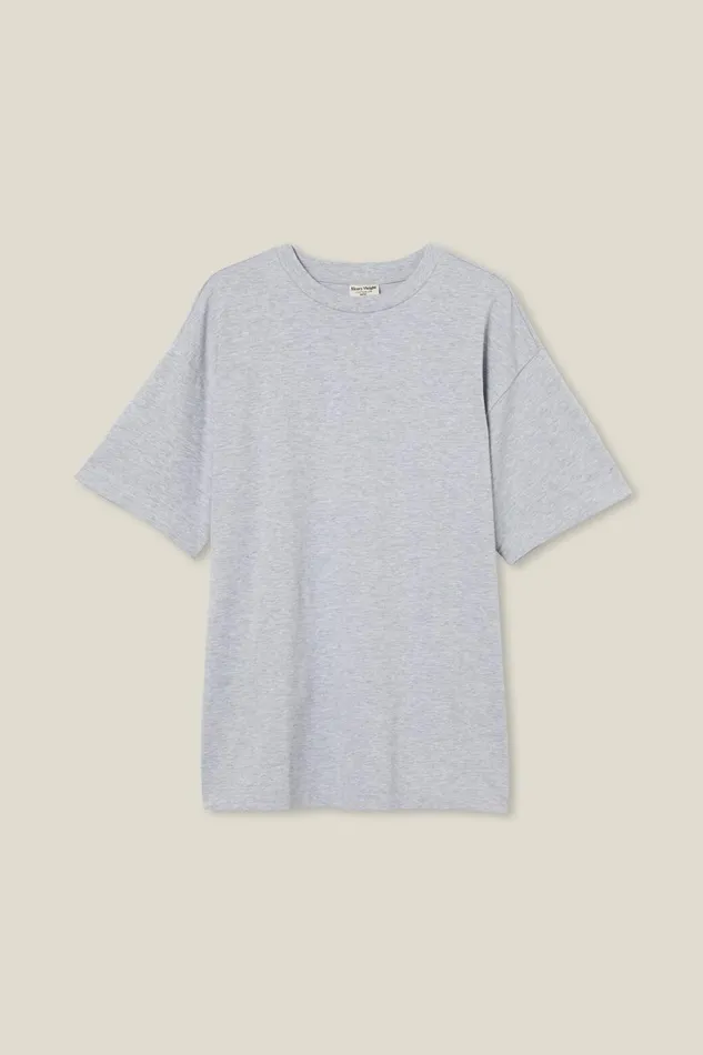Men Tees and Tanks Cotton On Box Fit Plain TShirt Light Grey Marle