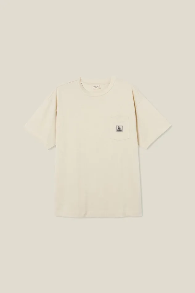 Men Tees and Tanks Cotton On Box Fit Pocket TShirt Ecrucivic Outerwear