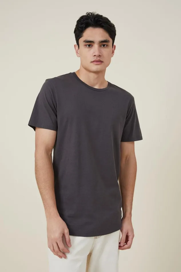 Men Tees and Tanks Cotton On Organic Longline TShirt Faded Slate